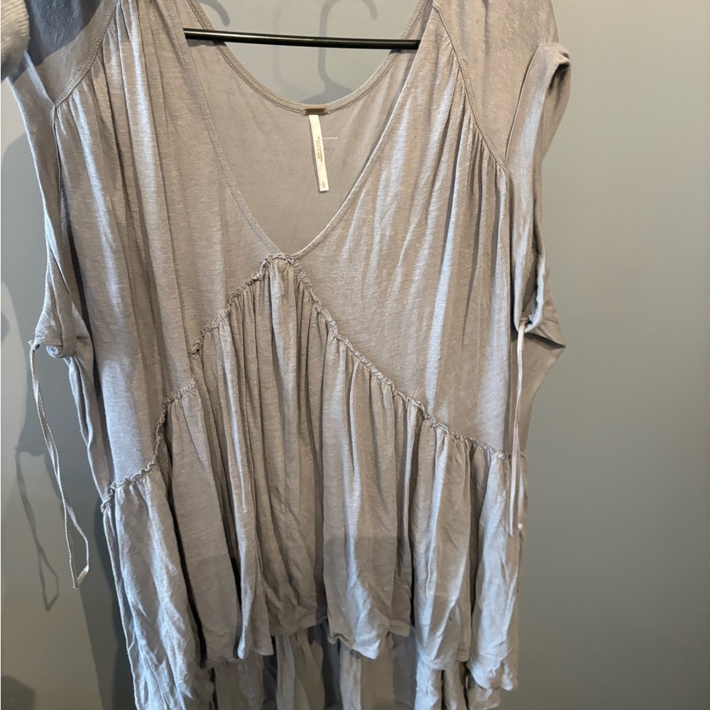 Free People Light Gray Tunic Top